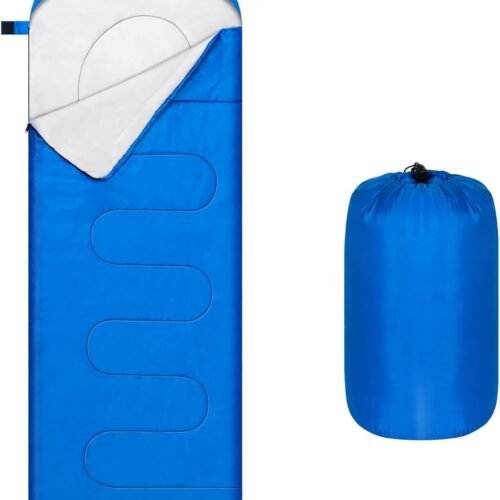 All Season Waterproof Sleeping Bag with Polyester Lining and Compression Bag