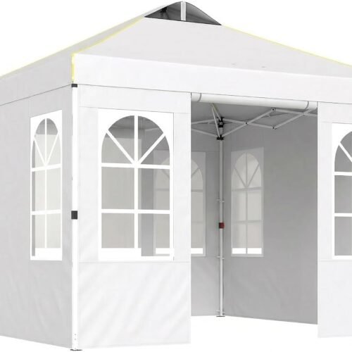 9.6x9.6 Pop Up Canopy with 4 Detachable Sidewalls and Height Adjustment