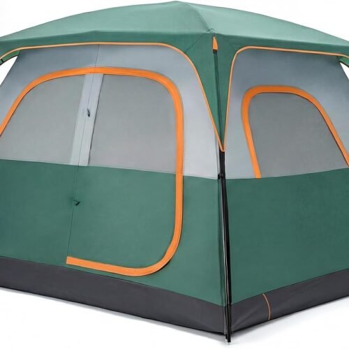 6 Person Double Layer Tent with 6 Mesh Panels and Sealed Seams