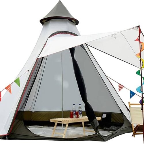 Tipi Tent with Steel Poles and 2 Install Options