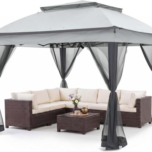 11x11 Pop Up Canopy with 4 Zippered Mesh Sidewalls