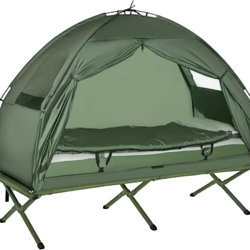 Tent Cot Combo with Air Mattress Sleeping Bag and Foot Pump