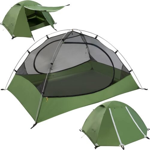 Ultralight 2 Person Tent with PU5000 Rainfly and 2 Vestibules