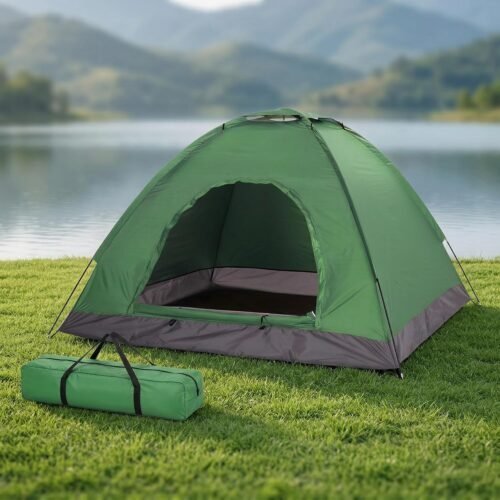 4 Person Dome Tent with Mesh Ventilation Door and 4 Stakes