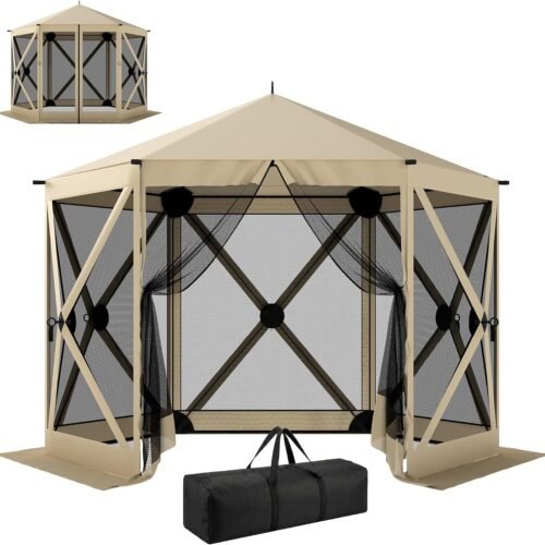 Pop Up Screen Tent with 360 Mesh Airflow and Compact Carry Bag